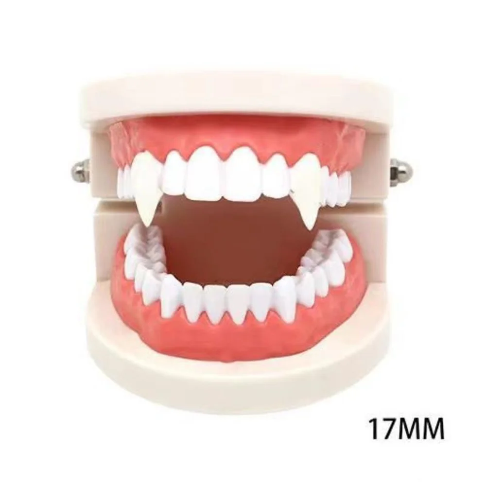 Dentaduras de vampiro de Halloween para hombres y mujeres, accesorios de truco, herramientas delicadas para fiesta de disfraces, accesorios para eventos, 1 par