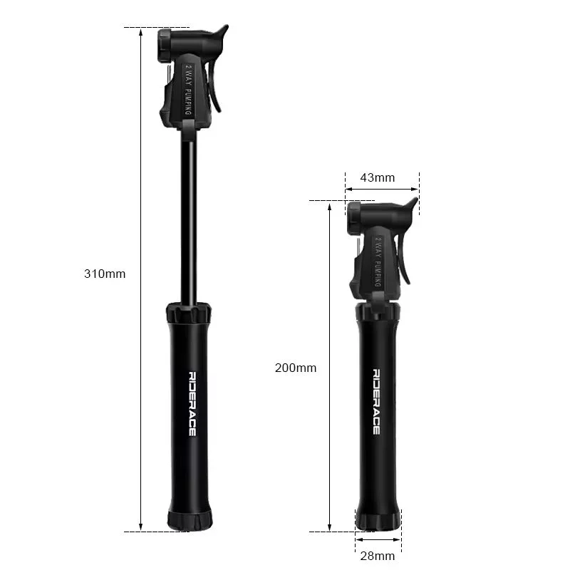 Tragbare 2-Wege-Handfahrradpumpe, Mini-Fahrradreifenfüller für Schrader- und Presta-Ventile, leichte Luftpumpe für MTB Mountain Road – Detail 2