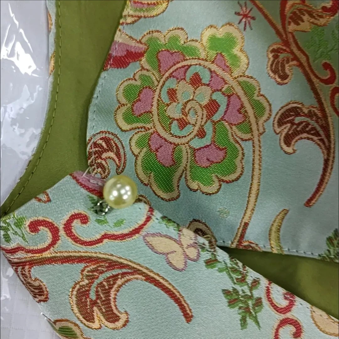 معطف سترة نسائي لربيع وصيف 2025 مطرز بدون أكمام من قماش الجاكار والطيور مزين بالزهور ، سترات على شكل زهرة دوبي غير منتظمة معاطف للمرأة #6