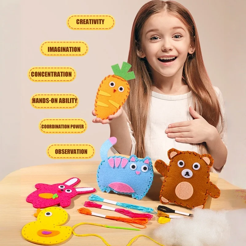 الأطفال DIY اليدوية الخياطة الحرفية مجموعة ألعاب الإبداعية الكرتون شنقا الديكور الدمى صنع المواد حزمة ألعاب بنات الهدايا #3