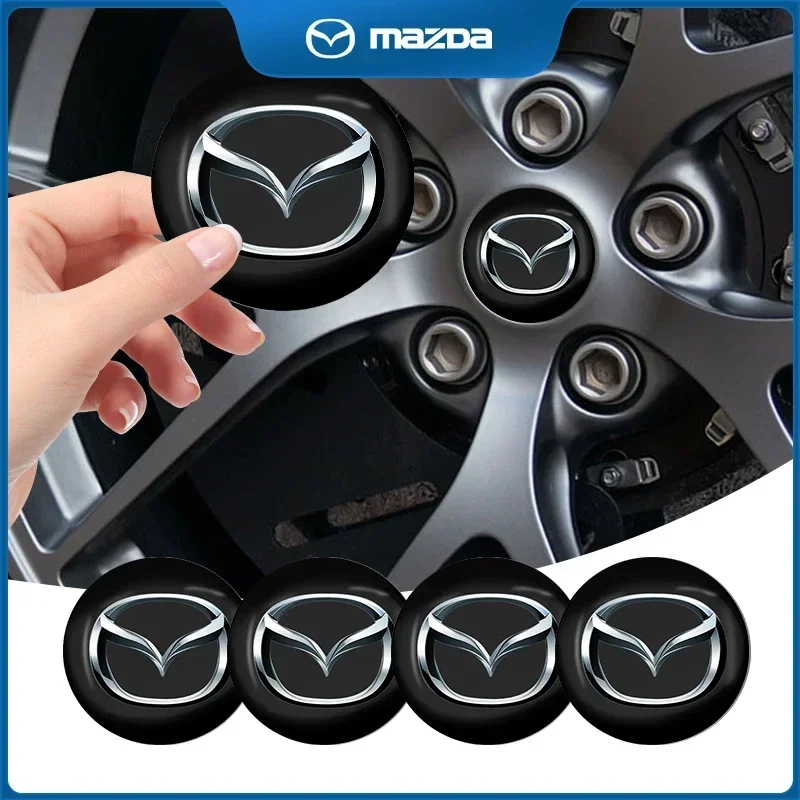 4pcs 56mm Car Tyre Wheel Center Hub Cap Badge sticker For Mazda 6 3 CX5 5 2 323 CX7 Demio Atenza Axela MX30 CX30 CX3 Accessories