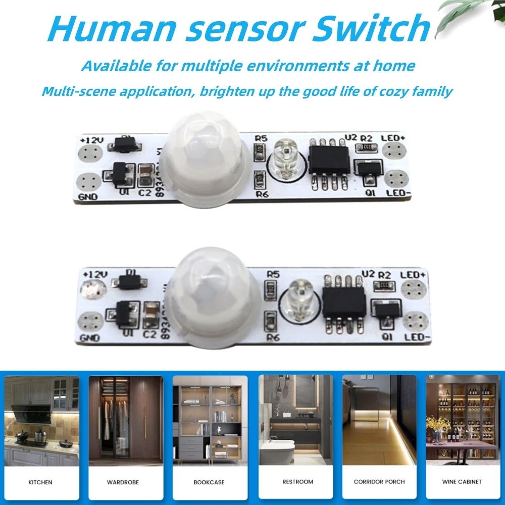 3A DC 5-24V Infrared Human Body Induction Module LED Cabinet Lamp Human Body Sensor Switch Module With Light Sensing