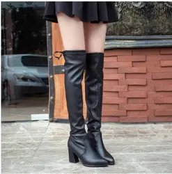 Sexy winter new girls over the knee boots students plus velvet princess boots big children small high-heeled children snow boots