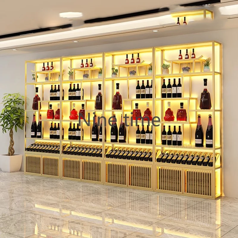 Holder Placard Bar Cabinets Retail Hotel Lobby Industrial Wine Racks Cocktails Traditional Adega Barzinho Restaurant Furniture