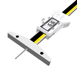 Varilla fina con mesa, regla de profundidad con pantalla Digital, calibre de acero inoxidable, 0-50, 0-100, 0,01mm, sonda de aguja de agujero pequeño