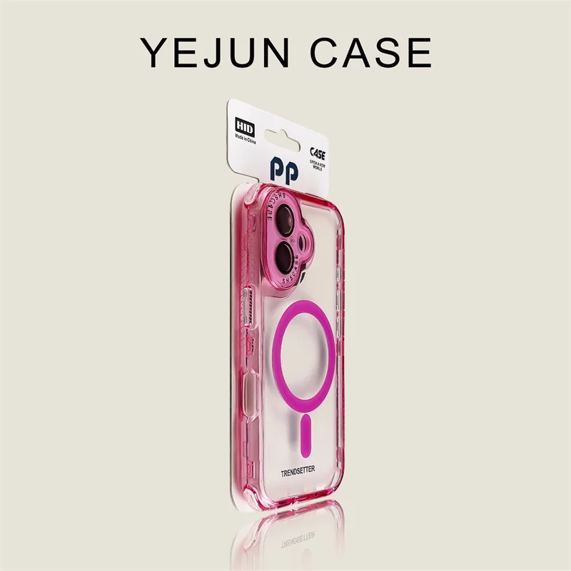 Three in one thick blue phone case suitable for iPhone 13, 14, 15, 16 Pro Max Plus magnetic anti drop protective case view 3