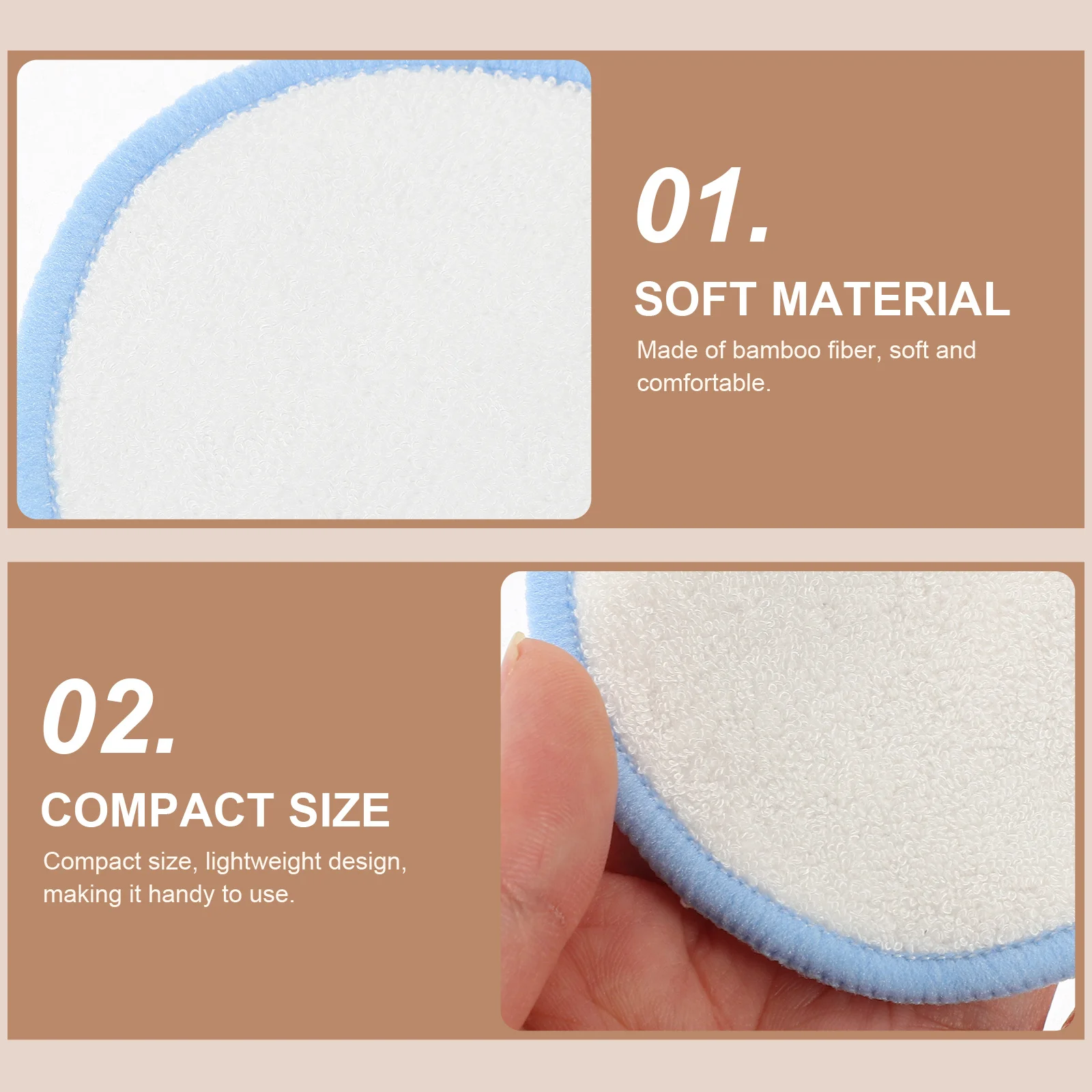 15 個のメイク落としパッド 再利用可能なフェイシャルクレンジング 優しい角質除去フェイスパッド 旅行用クレンジング スキンケアルーチン