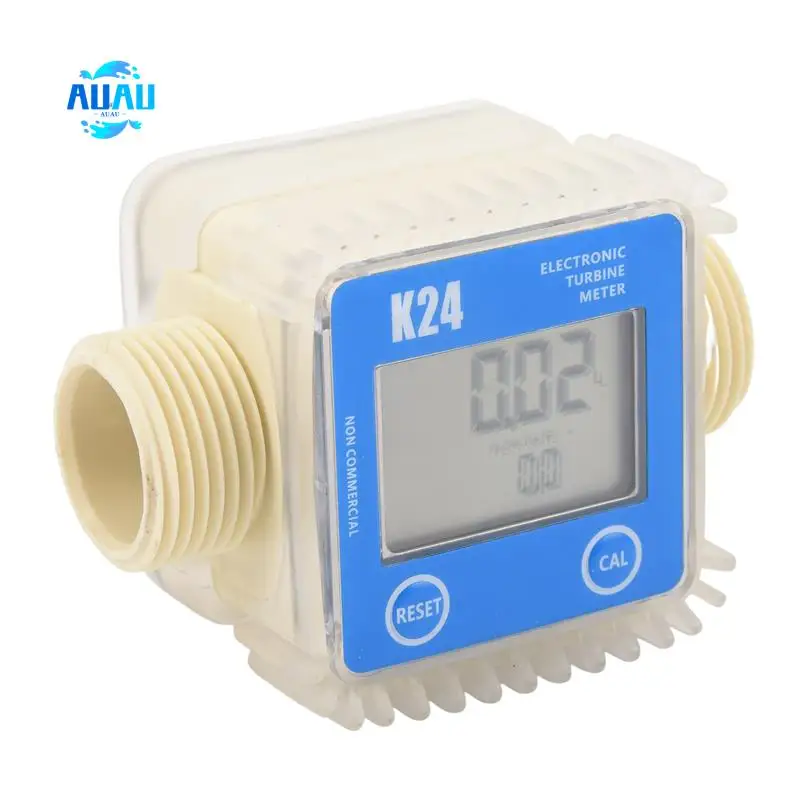 

AUAU-Digital Lcd K24 Flow Meter Turbine Fuel Flow Tester For Chemicals Water Sea Liquid Flow Meters Measuring Tools