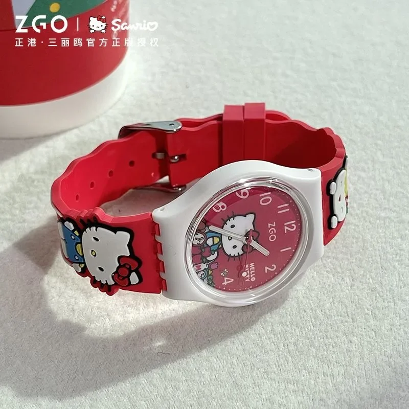 Anime Peripheral Hello Kitty Sanrio Watch Women's Luminous Waterproof Student Girls Children's Quartz Watch