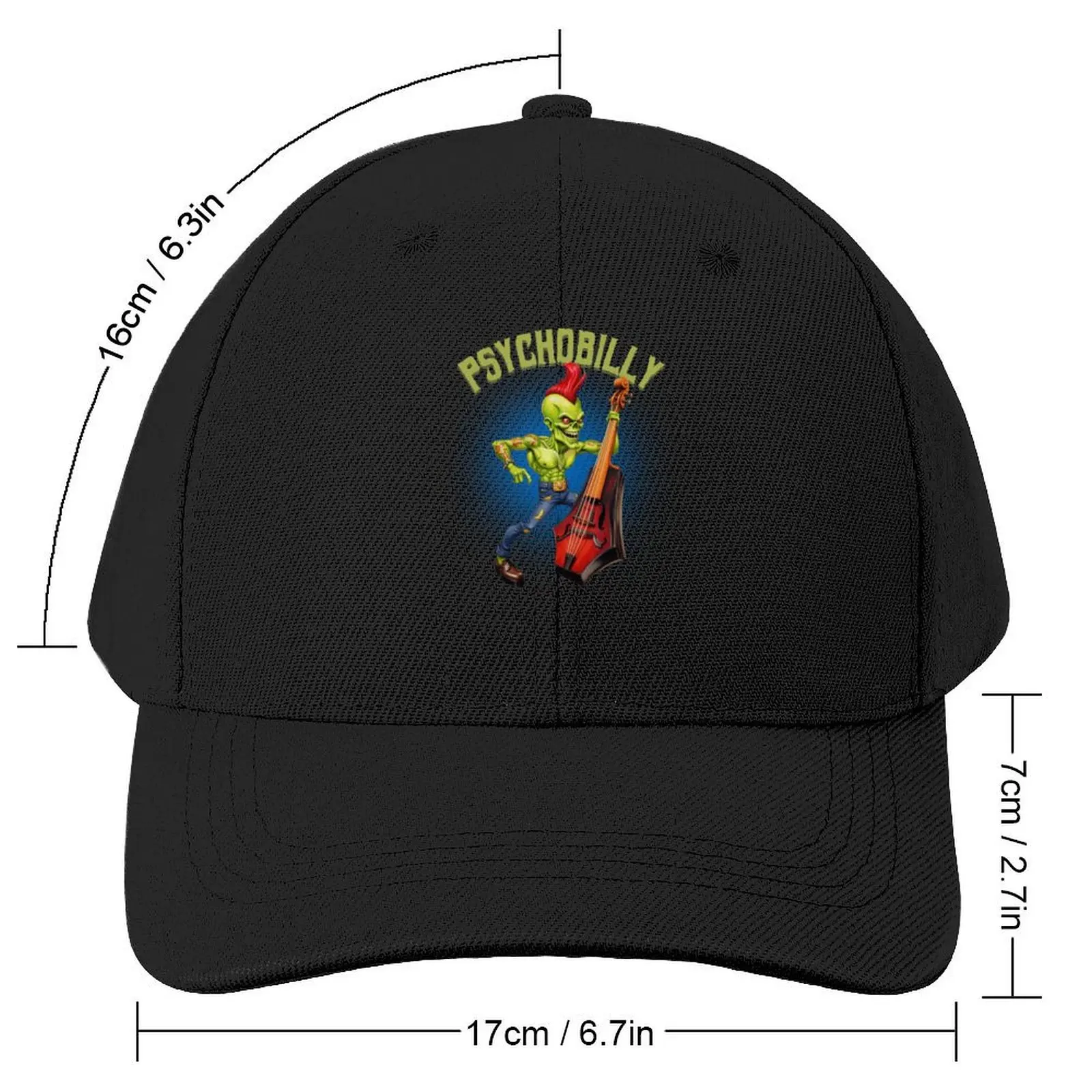 Rockin undead psychobilly art illustration t-shirt Baseball Cap New In Hat Hood Men Caps Women's