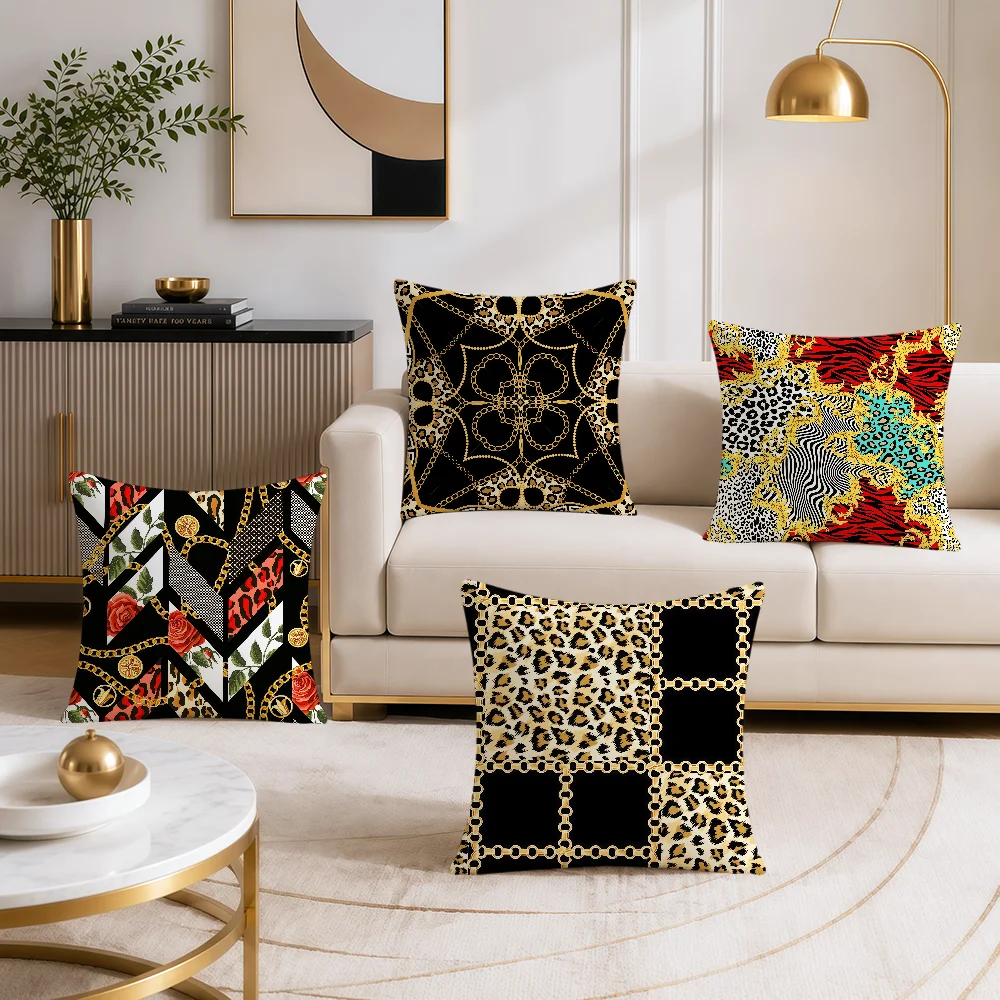 Vintage Baroque Style Leopard Snakeskin Cushion Cover Soft Pillowcovers Hogar Sofa Living Room Home Bed Decor Pillowcase Gift