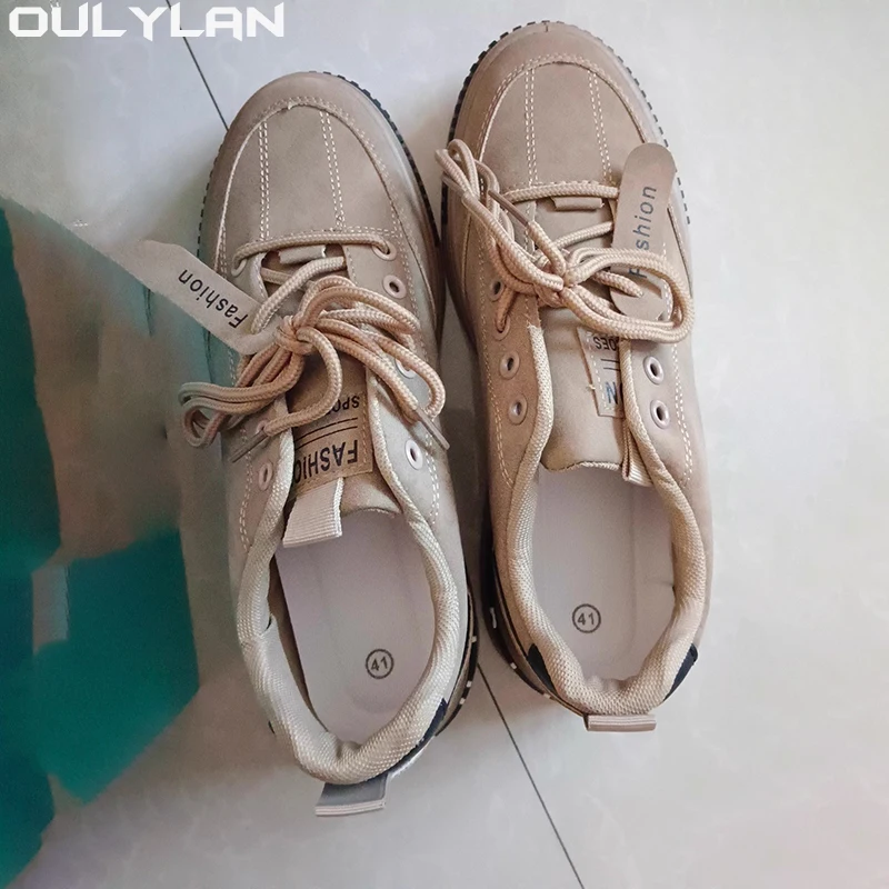 

Oulylan Men Sports Shoes Comfortable EVA Insoles Rubber Sole Non-slip Breathable Lightweight Work Casual Versatile