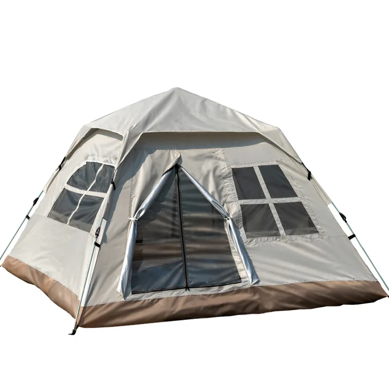 

Tent automatic tent camping portable tent quick opening silver coated sunscreen waterproof 2-4 people outdoor camping