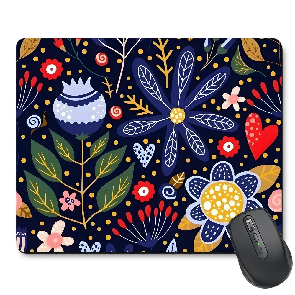 Hot-Selling Vintage Flowers Printing Square Mouse Pads Lock Edge Gaming Mousepad Mouse Mat Keyboard Mats Desk Pad 30x25cm