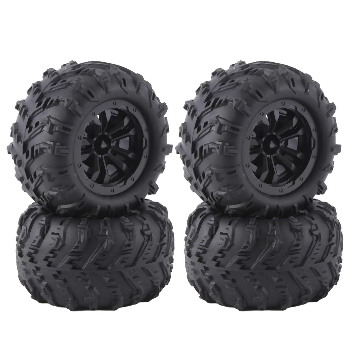 4PCS 6034 12mmHex Skidproof Rubber Tire for SCY 16101 PRO 16102 PRO Upgrade 1/16 RC Monster Truck Wheel Parts Black