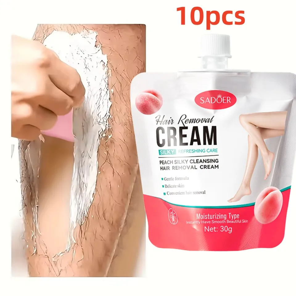 

10pcs Peach Hair Removal Cream Fast Painless Hair Growth Inhibitor Lip Face Arm Armpit Leg Permanent Depilatory Men Women Care