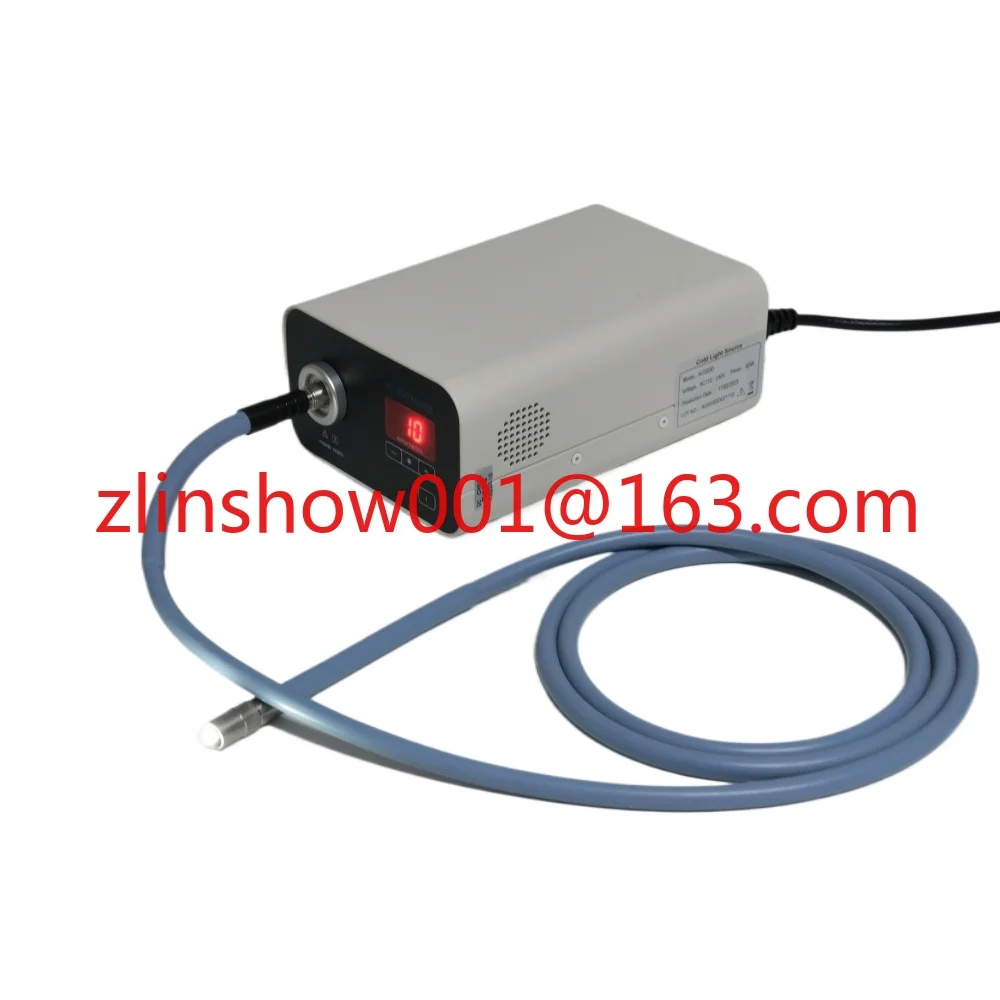 مصدر ضوء LED صغير للمنظار الطبي 30 وات، مصدر ضوء بارد محمول مع كابل ألياف بصرية لجراحة الأنف والأذن والحنجرة