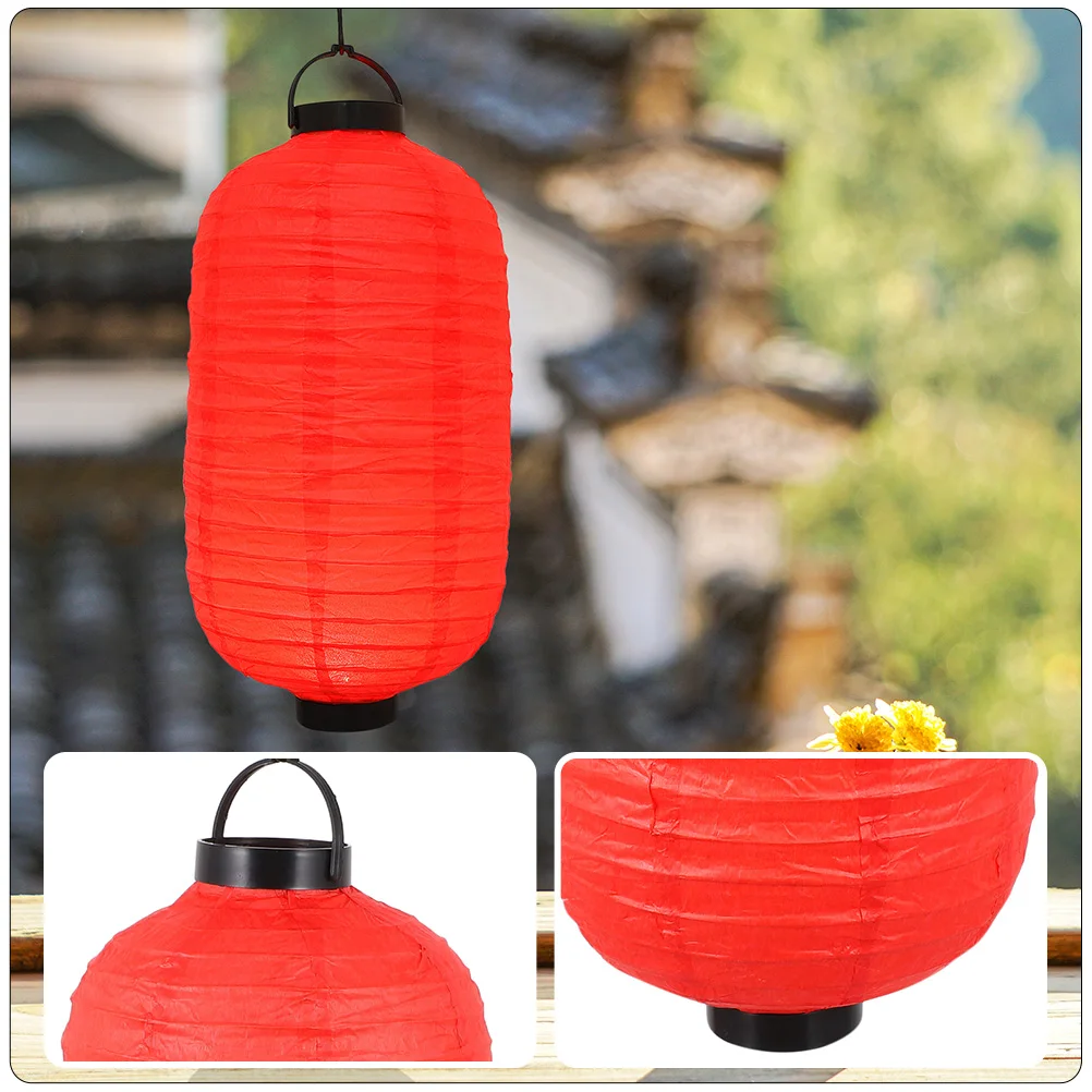 

2pcs LED Winter Melon Paper Lantern Japanese Style Iron Paper Reusable Powered Home Party Restaurant Outdoor Garden