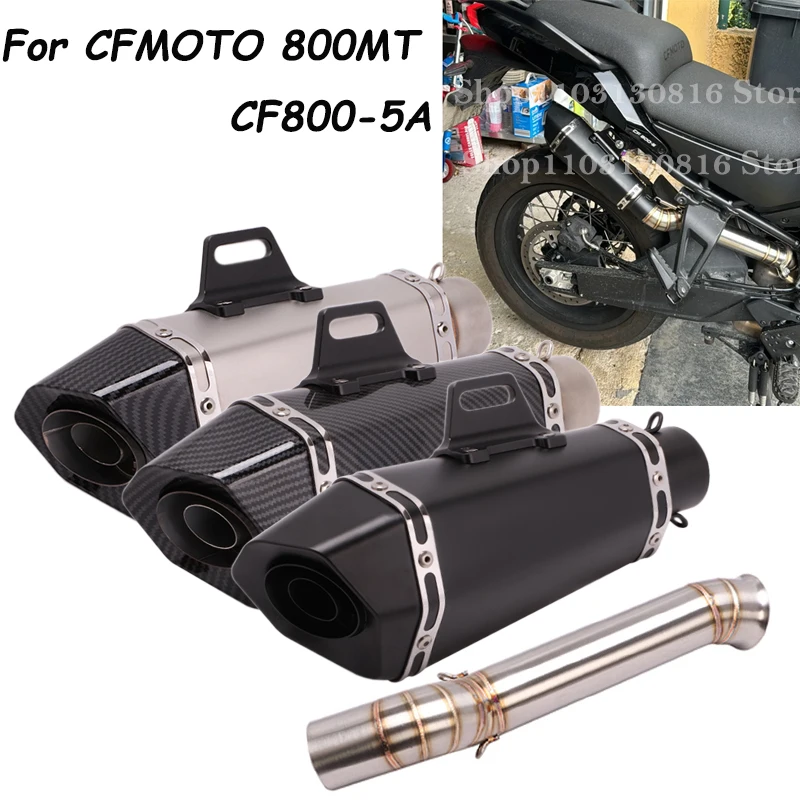Slip On Per CFMOTO 800MT CF800-5A 800 MT 2021 2022 Touring Sport Moto Di Scarico Fuga Silenziatore Centrale di Collegamento Tubo DB Killer