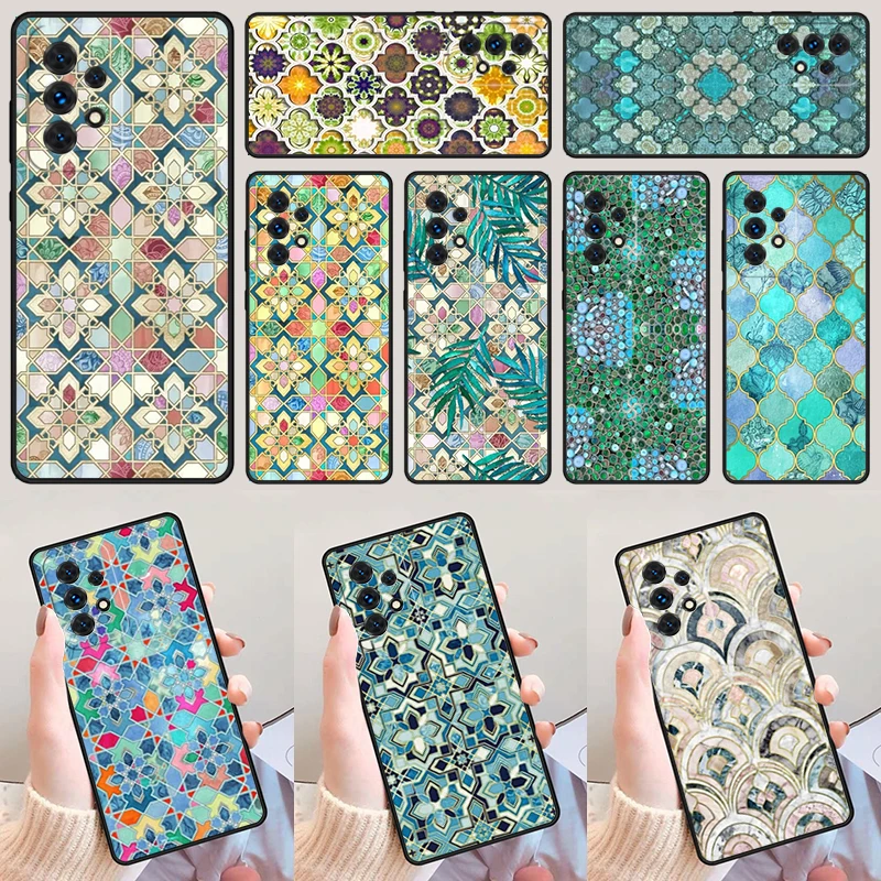 Muted Moroccan Mosaic Tiles For Samsung A52 A72 A73 A20e A21S A50 A70 A11 A12 A42 A31 A40 A51 A71 A32 A80 A91 Phone Case Cover