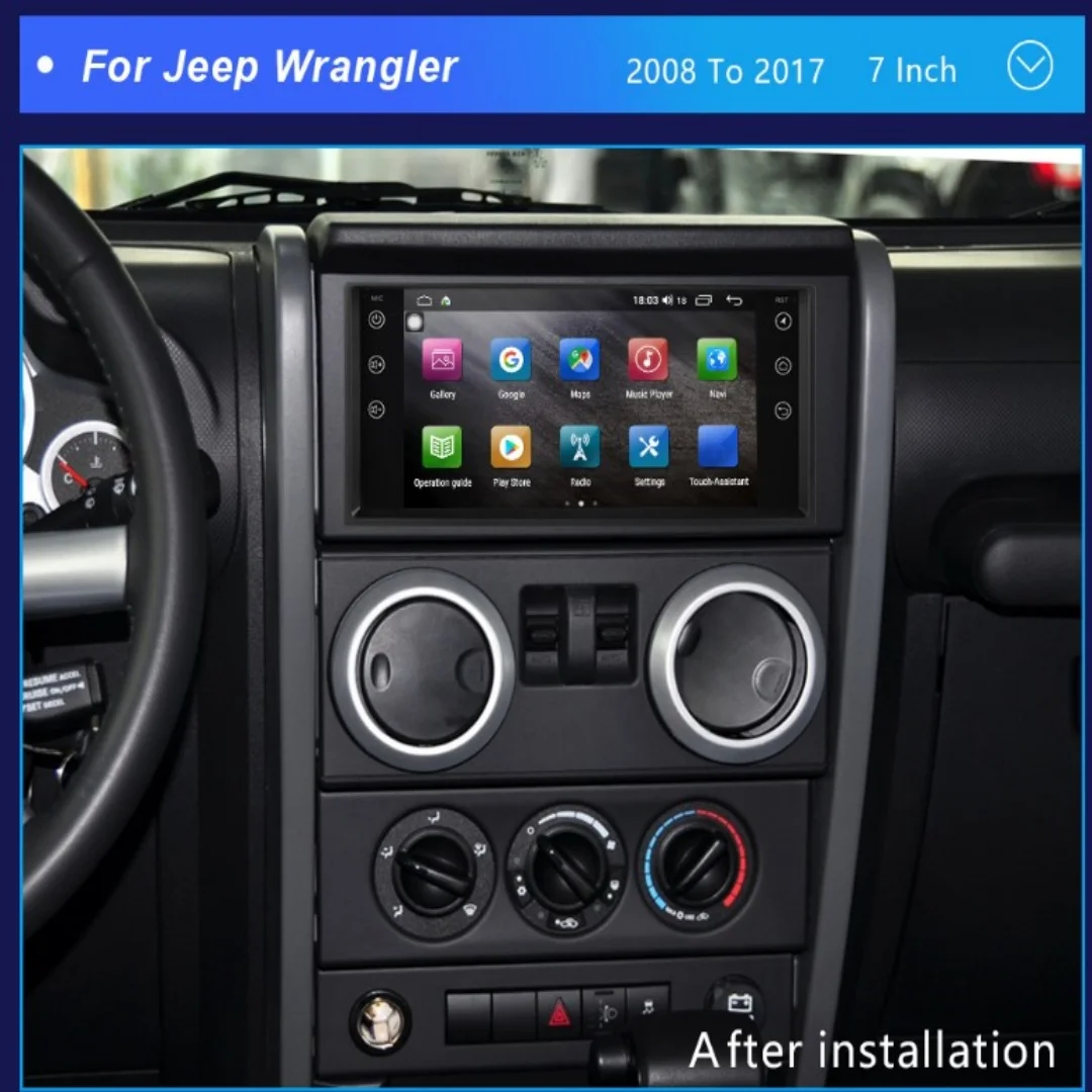 

Wireless CarPlay Car Audio For Jeep Wrangler commander compass Grand Cherokee 2008-2017 Android 13 Car GPS Navigation Bluetooth