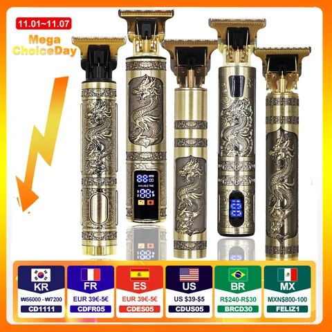 Tondeuse Dragon Vintage T9 Schnurlose professionelle Haarschneidemaschine Elektrische Trimmer für Männer Clipper Haarschneidemaschine Rasierer