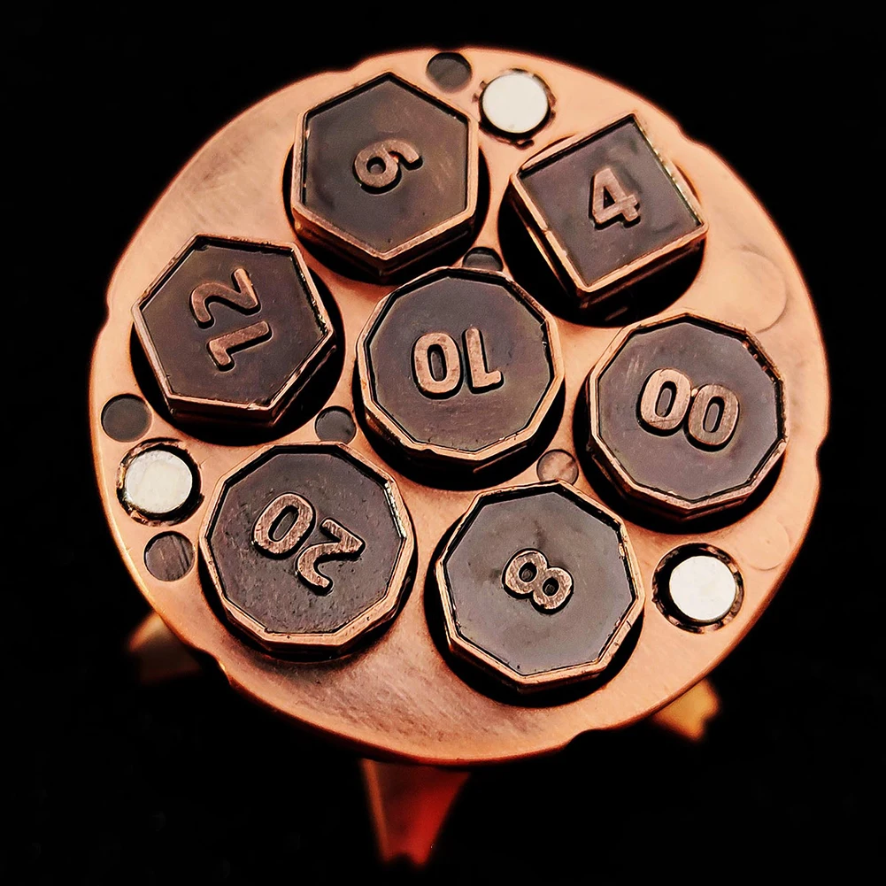 Juegos de mesa Metal Polyhedral Dices Set With Revolver Cylinder Dices Storage Multi-Sided Dices Adult Kid Plaything Perfect For