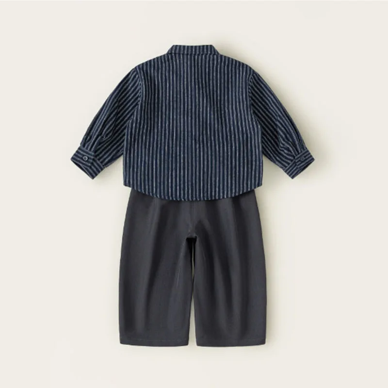 3Piece Spring Fall Baby Clothes Boys Clothing Korean Fashion Stripe Gentleman Long Sleeve Tops+Pants Kids' Sets And Outfits B527