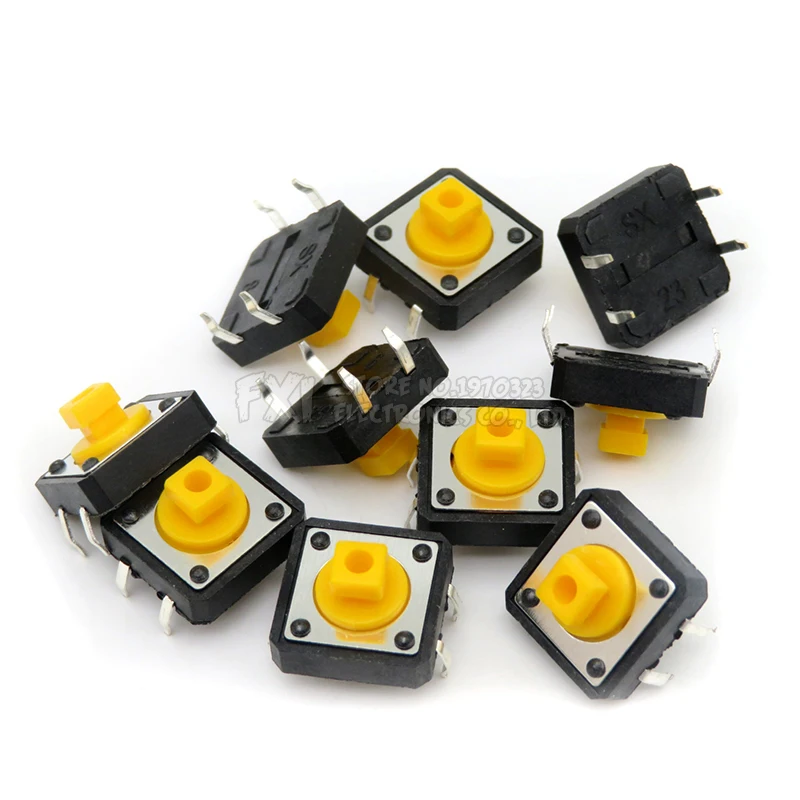 20Set 12x12x7.3mm PCB Momentary Tactile Tact Mini Push Button Switch Module DIP 4PIN With Square Cap High quality 12*12*7.3mm