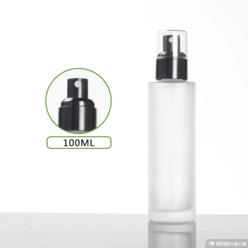 100ml frosted/green/blue/white glass bottle black pump serum/lotion/emulsion/foundation/gel essence moisture toner packing