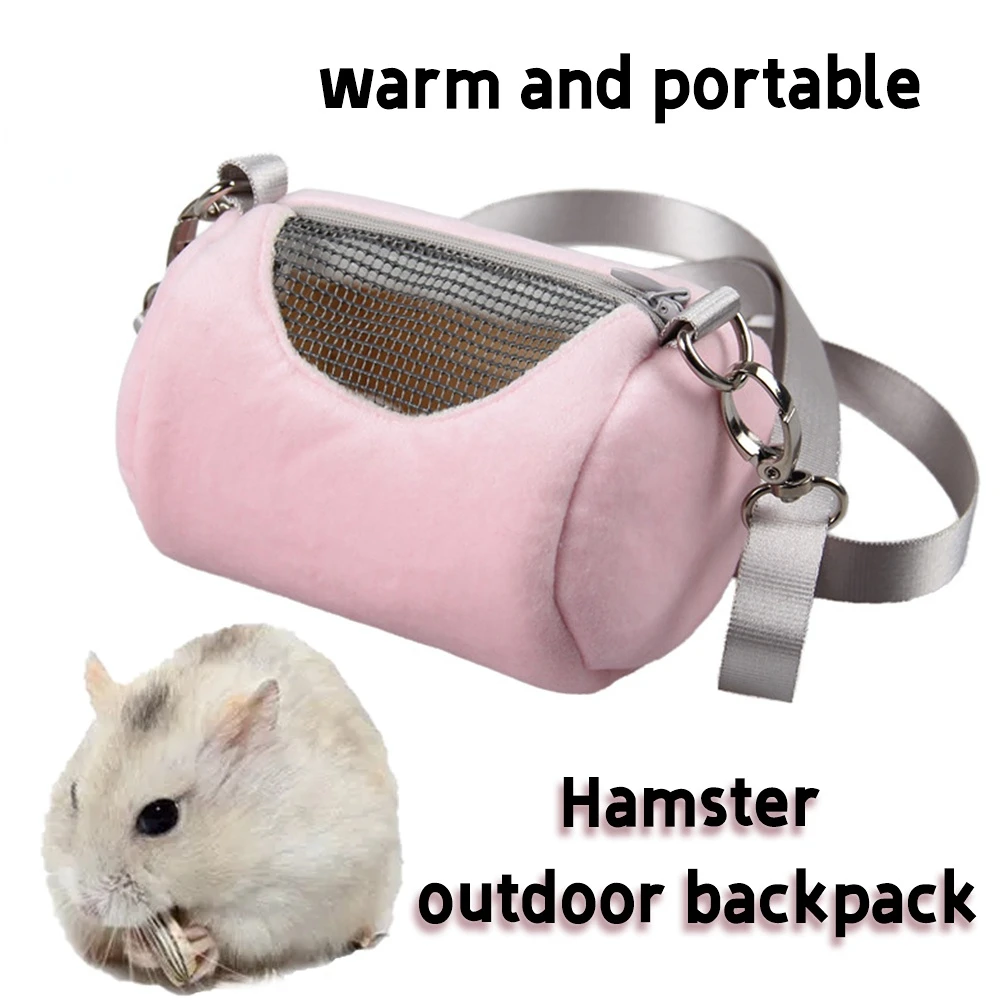 Pet Cage Cross Body Accessories Cylinder Design Soft Practical House Travel Portable Squirrel Visible Mesh Hamster Carrier Bag