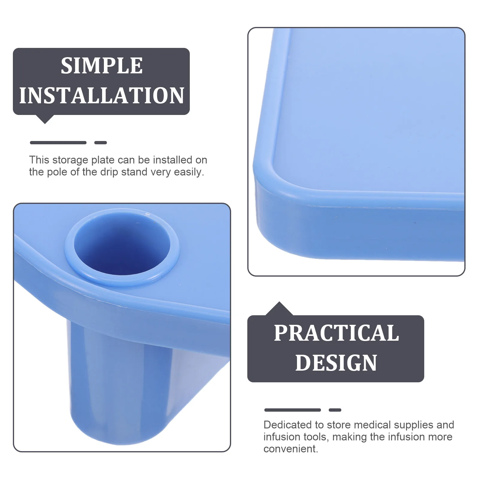 Infusion Stand Storage Tray Sturdy Plastic Medical Supply Holder Easy Install for Drip Support Convenient Hospital