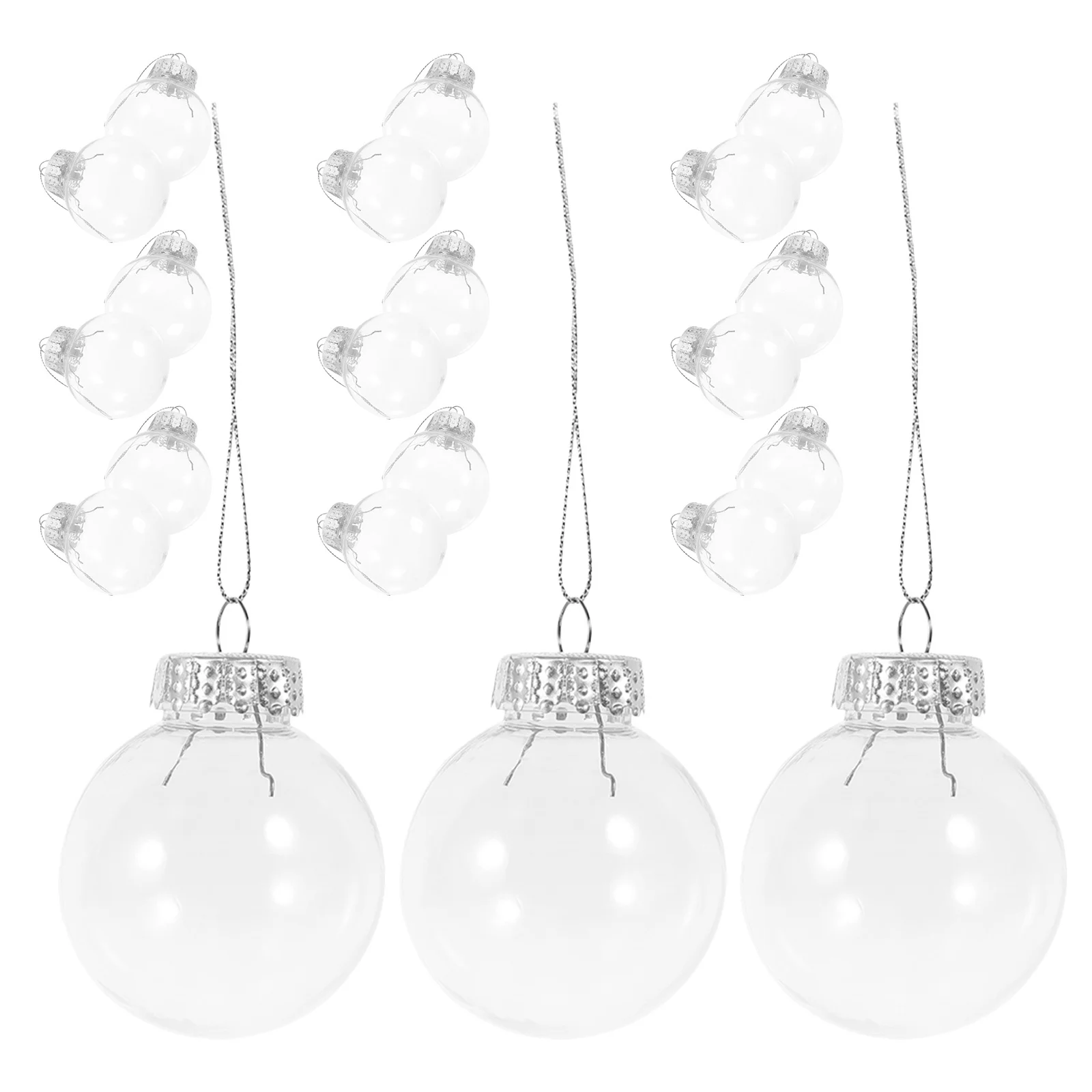 

30Pcs Clear Ornament Balls Plastic Fillable Baubles Easy Open Hanging for Christmas Wedding Party Crafts and Decoration