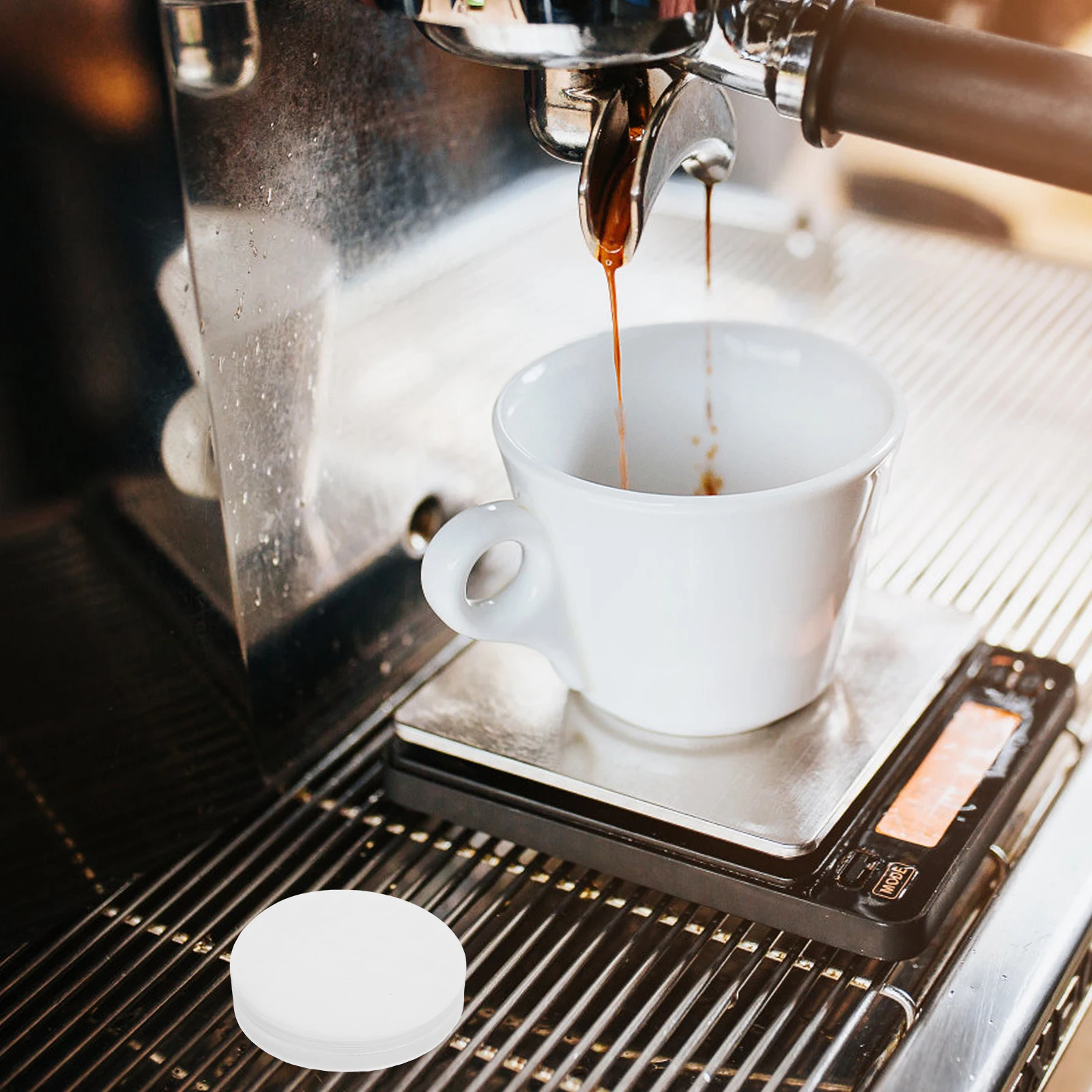 

100pcs Coffee Paper Filters Round Espresso Filter Paper For Coffee Machines Enhanced Extraction Drip Brewing Replacement Supply