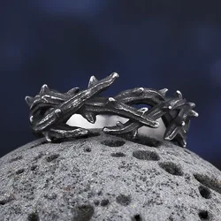 Personality 2024 New 316L Stainless Steel Irregular Thorns Couple Ring Retro Finger Anels For Man Women Lovers Jewelry Gift