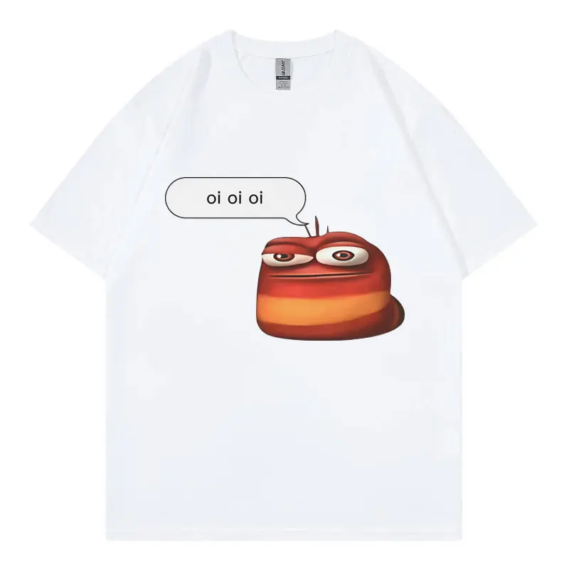 

Oi Oi Oi Red Larva Funny Meme T-shirt High Quality Fashion Short Sleeve T Shirts Men Women Clothing Oversized Cotton T-shirts