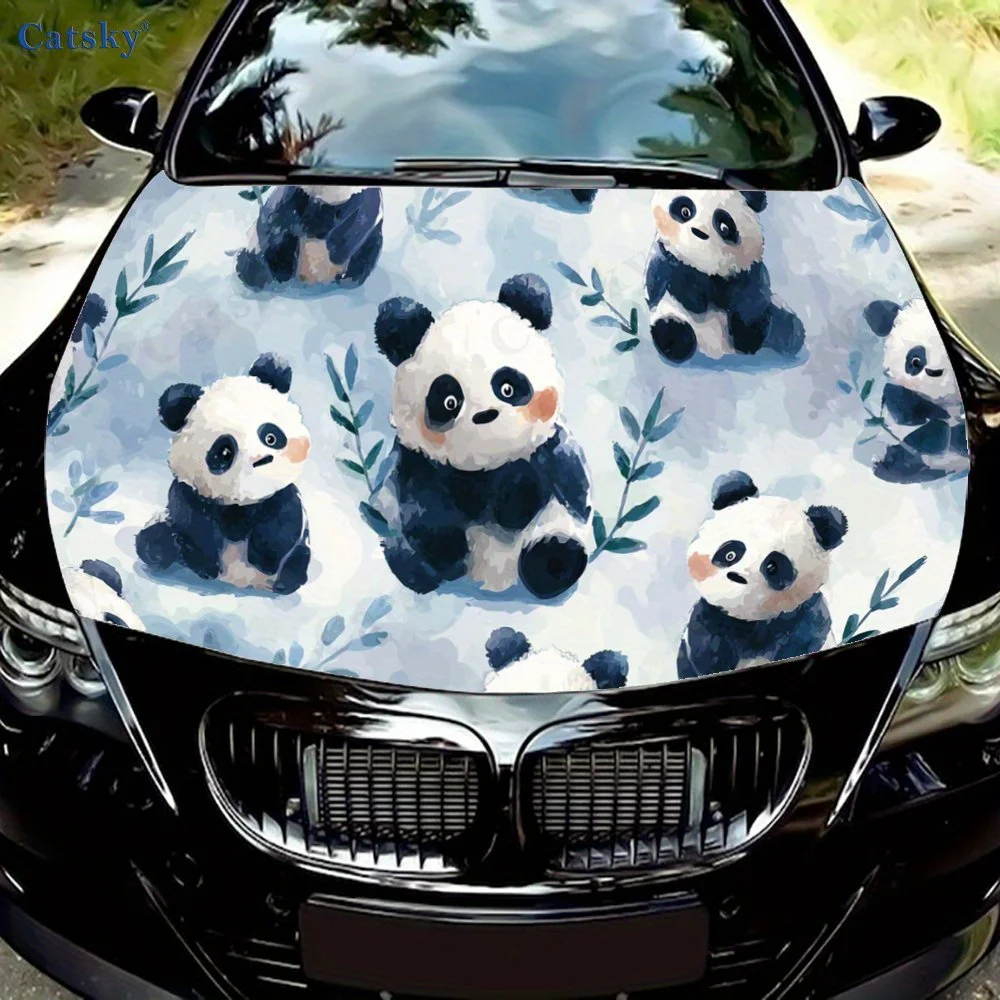 

Adorable Panda Pattern Decal stickers for car hoods, stickers for decorating car covers, and vinyl wraps suitable for cars, SUV