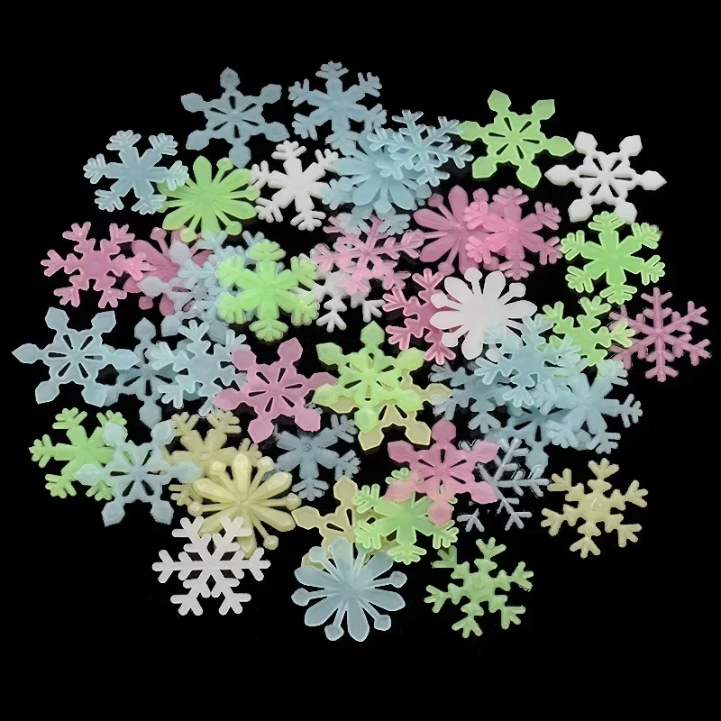 

50Pcs Luminous Snowflake Wall Stickers Glow in The Dark Decal for Kids Baby Rooms Bedroom Christmas Home Decoration 2024