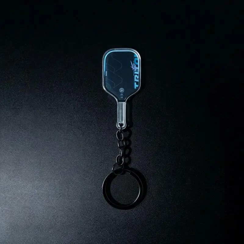 Creative Sports Themed Acrylic Keychain Colorful Hollow Pickleball Racket Golf Ball Key Ring for Friends Gift