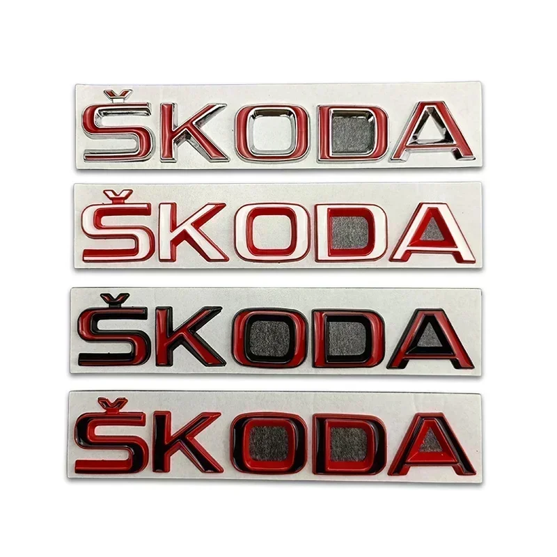 Metal Car Styling Rear Trunk Emblem Stickers for SKODA Rapid Kodiaq Superb Yeti Karoq Octavia A7 Tour RS Kamiq Badge Accessories