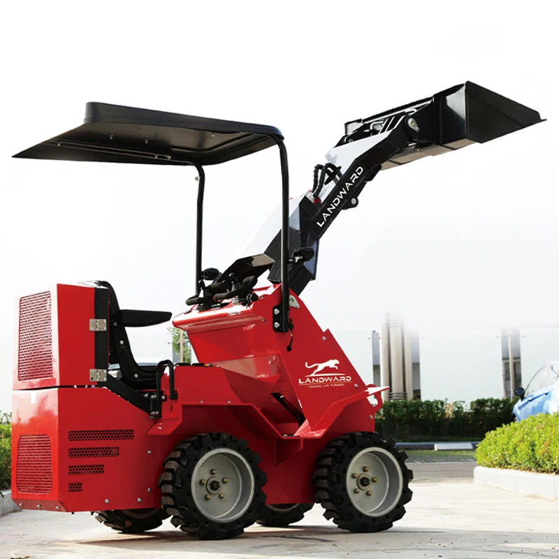 Compact Skid Steer Loader Portable Small Garden Trucking Mini Wheel Loader Forest Mulcher Skid Steer Loader customized