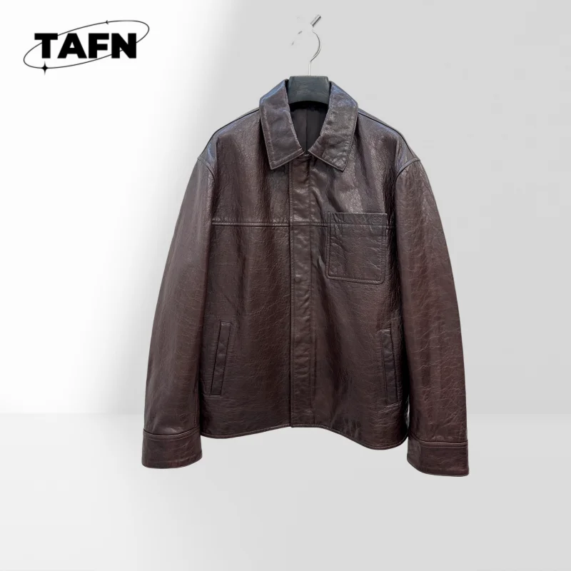 

Genuine Leather Jacket Small Coat Is Very Tonal Folding and Matching Artifact High Street Beautiful All-Matching AG2213