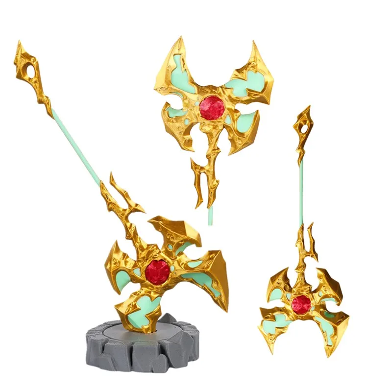

Arcane Jayce Hammer LoL Jess Fantasia Adult Men Women Golden Weapon Ornament Halloween Carnival Party Costume Accessories Prop