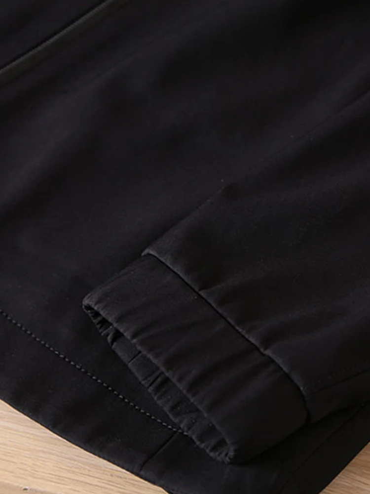 

Men's Mid-Length Jaet Spring Autumn Casual Hooded Top Bla Outerwear Stand Fit Polyester Fiber Long Sve Zipper Closure