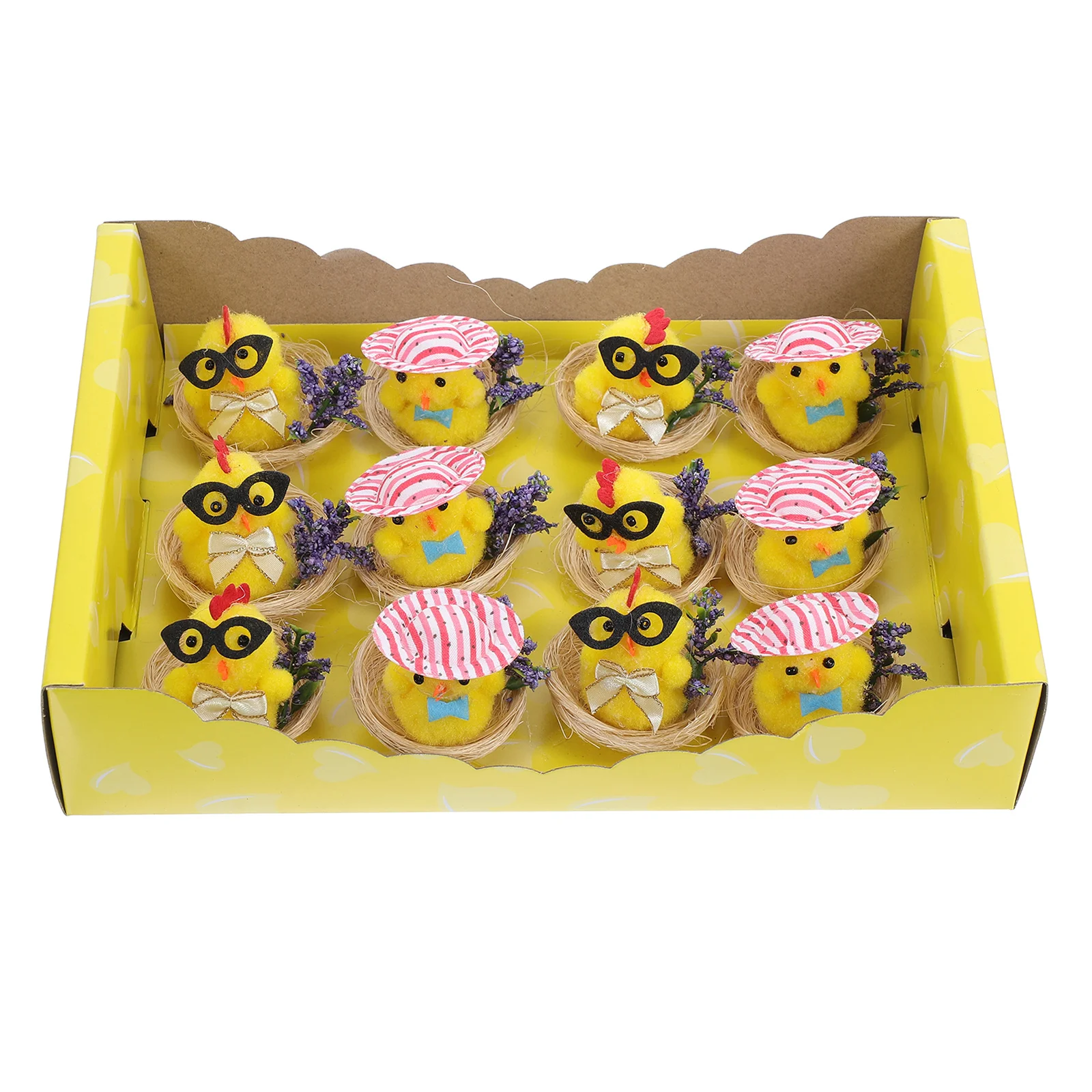 

12Pcs Miniature Easter Chick Figures Colorful Small Farm Animals Realistic Tiny Animal Figures DIY Decorations Party Supplies