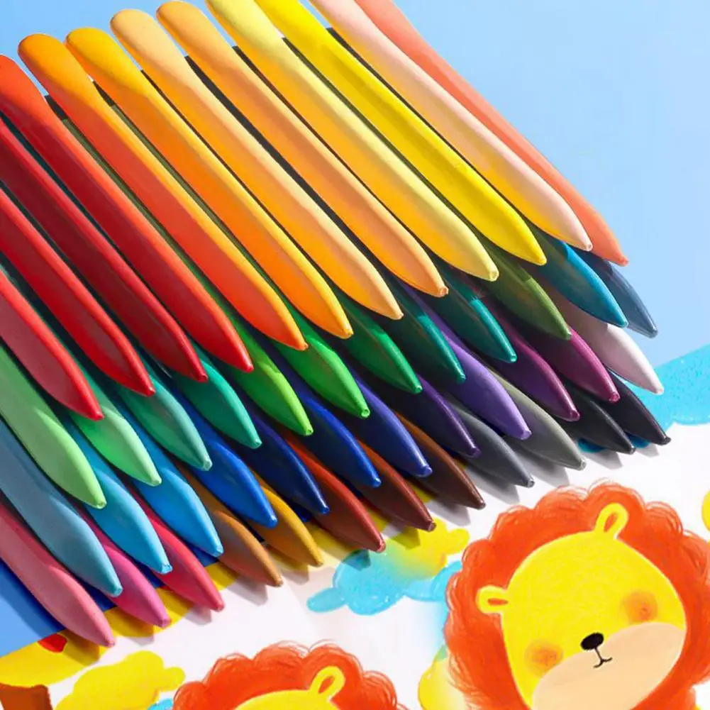12Pcs Drawing Crayons Natural Color Stacking Crayons Bright Colors Ergonomic Design Coloring Pen Artistic Drawing Tool