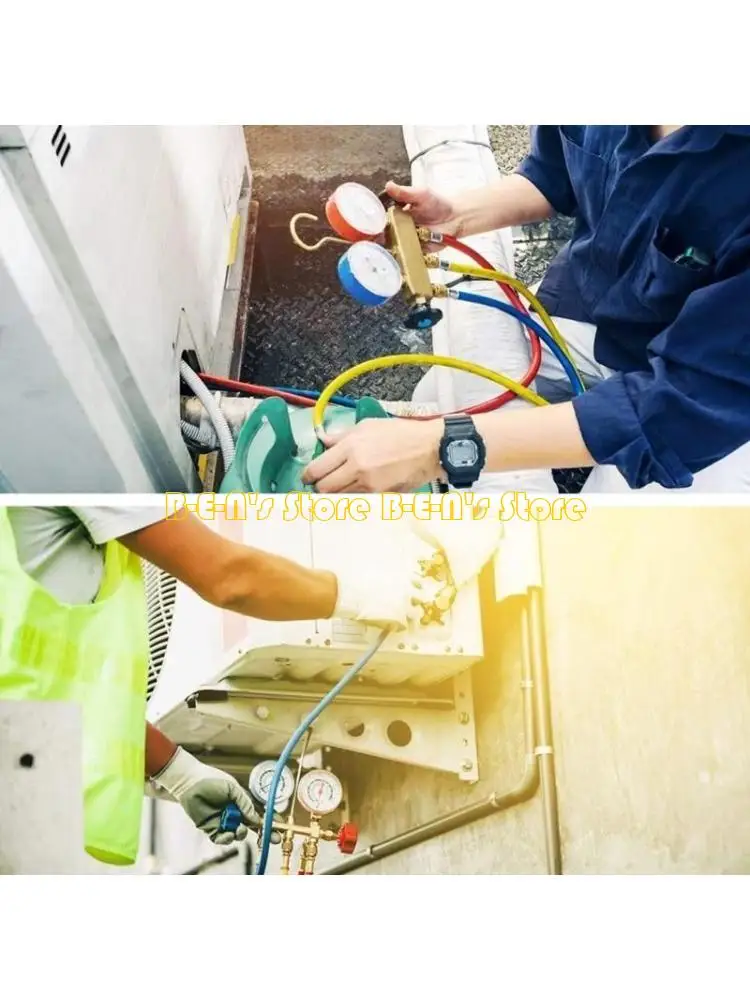 

Y1AD High Performance R410A Adapter 2 Straight Adapter & 2 Angled Adapter Brass Made Suitable for Air Conditioners HVAC