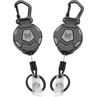 2025 31.5” Steel Retractable Cord Retractable Keychain Anti Theft ID Badge Reel Carabiner Badge Holder Heavy Duty Lanyard