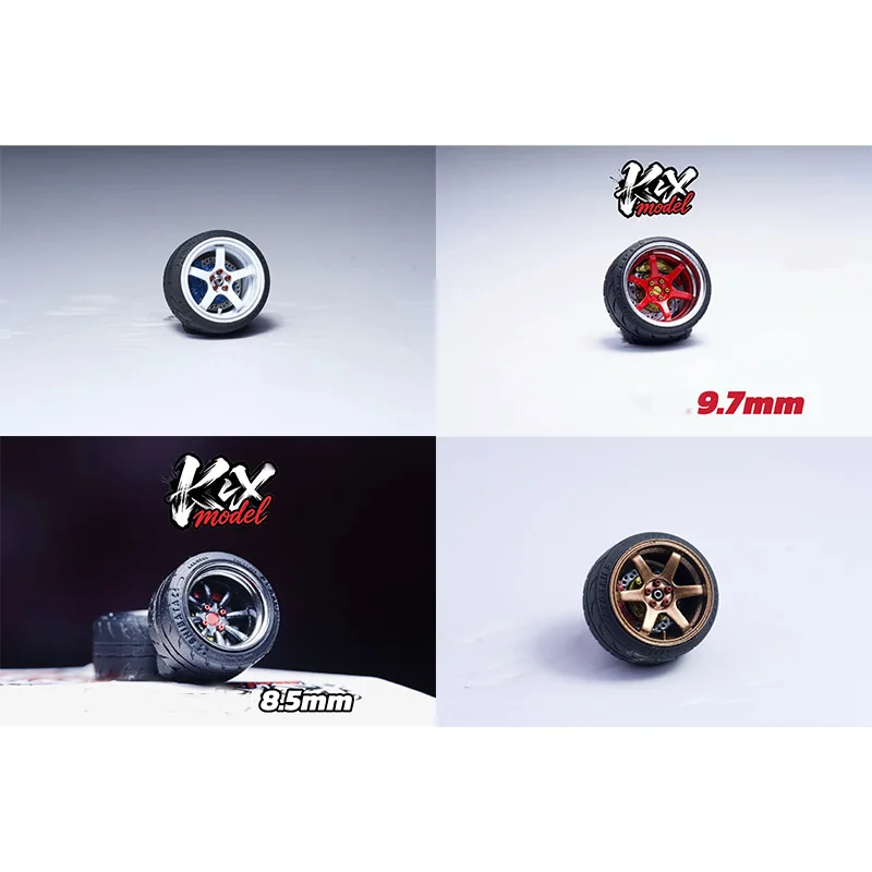 KX 1:64, moyeu de roue modifié, diamètre 9,7/8,5 mm, produit fini en résine statique, scellé, immobile, sans axe (y compris l'étrier).