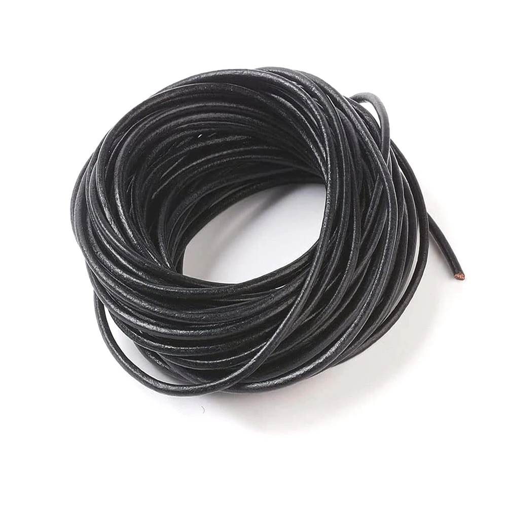 

PandaHall 10.9 Yards/10m Black Round Leather Cords 3mm Thread Beading String for DIY Bracelet Necklace Jewelry Making